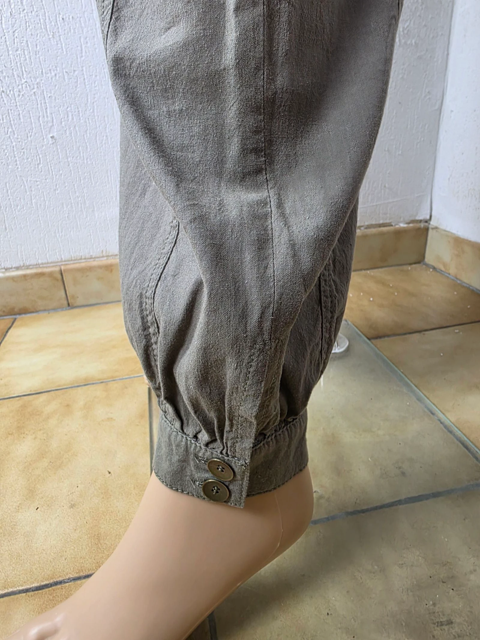 Carrot / Harem Pants Khaki Promod (Linen & Cotton) size 40/42 – photo 6